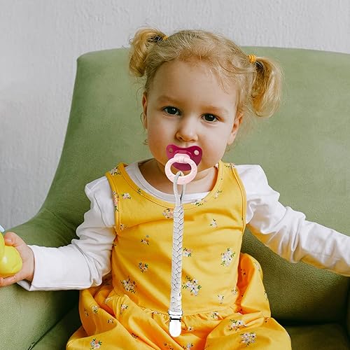 Miniatura 6 de Clip trenzado para chupete para niños y niñas, clips Binky para chupete 100% hecho a mano, correas de dentición, diseño unisex, clip para chupete