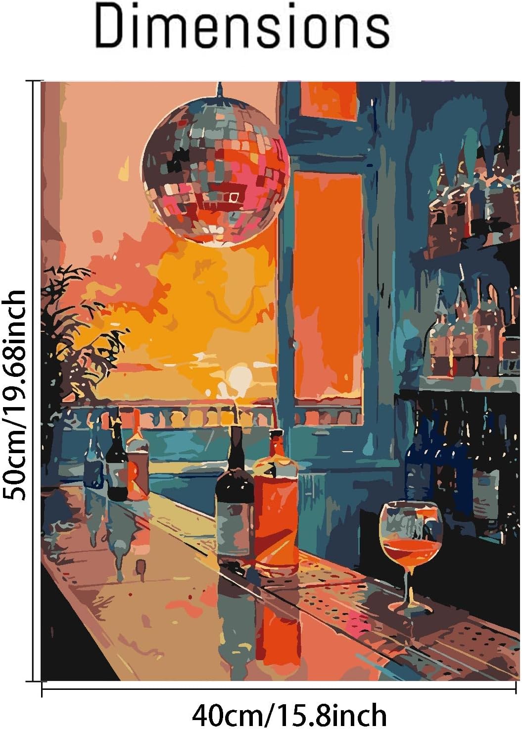 Paint by Numbers Kit for Adults,Vintage Cocktail Adult Paint by Number Kits on Canvas Without Frame,DIY Acrylic Paint Kit Arts and Crafts for Adults,Easy Paint for Canvas Painting for Decor 16x20inch