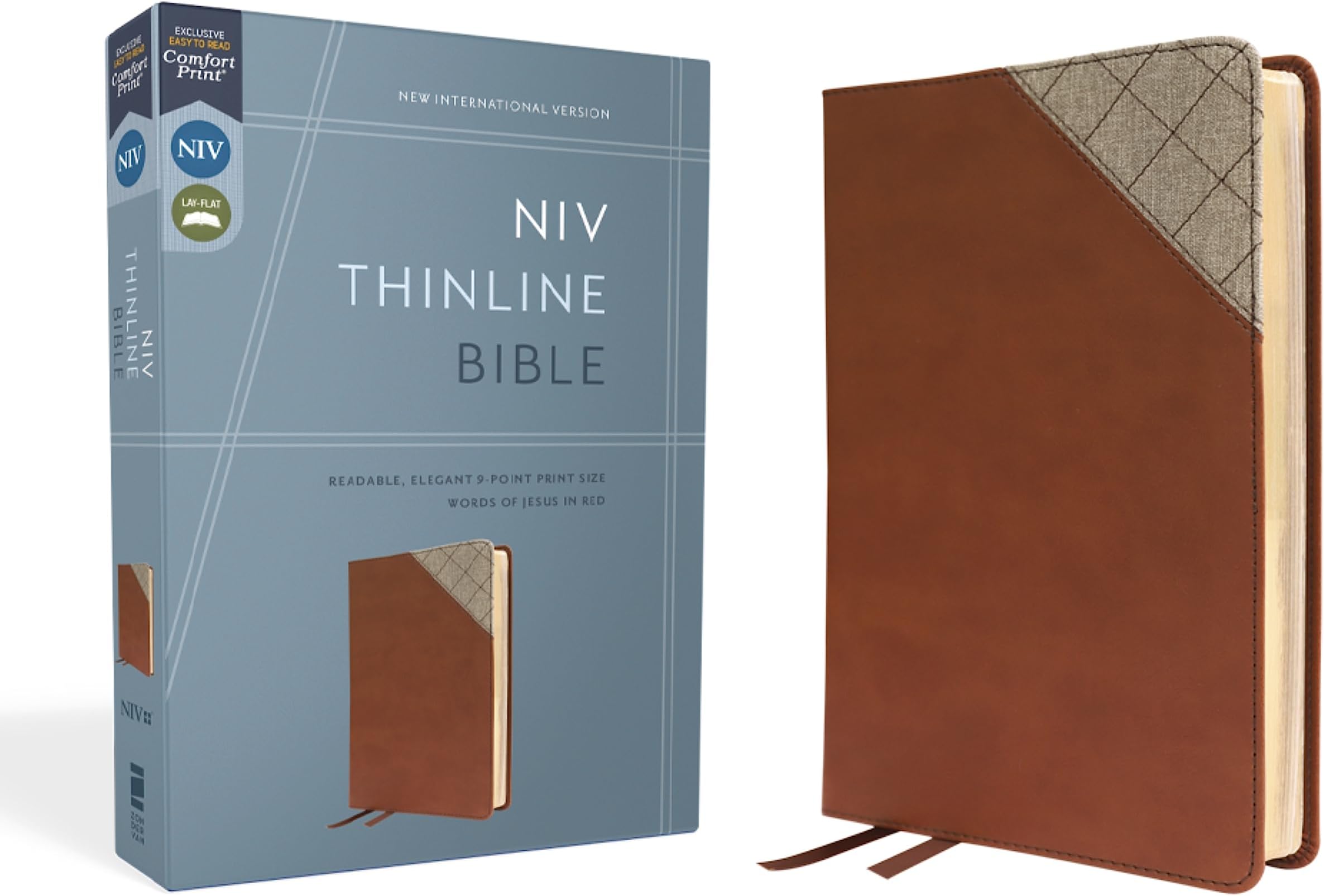 Niv, Thinline Bible, Leathersoft, Brown, Red Letter, Comfort Print