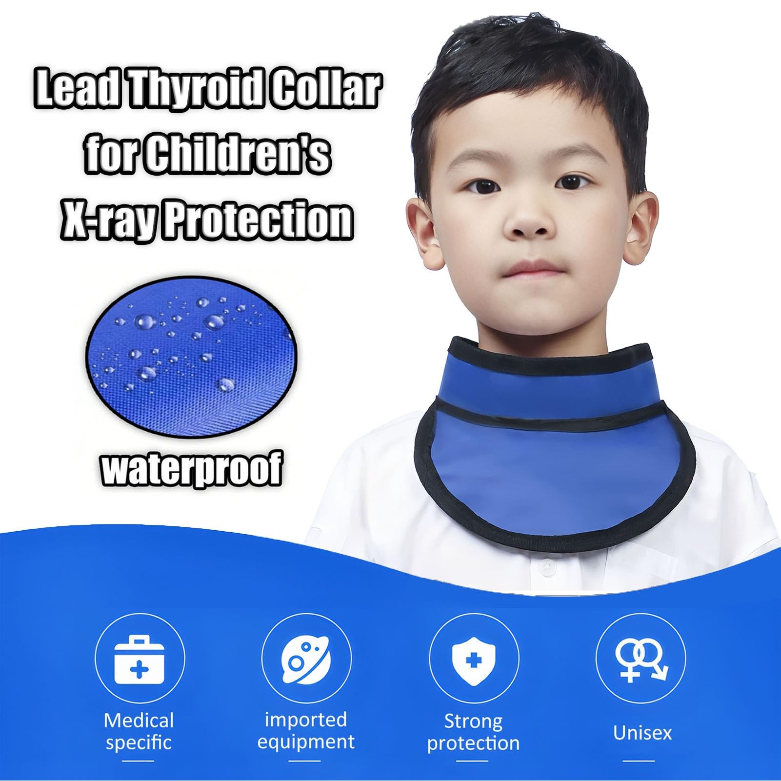 Kinder-Schilddrüsenhalsband, Leichter Schilddrüsenschutz Für CT-Röntgen, Verstellbare Größe(0.35mmPb)