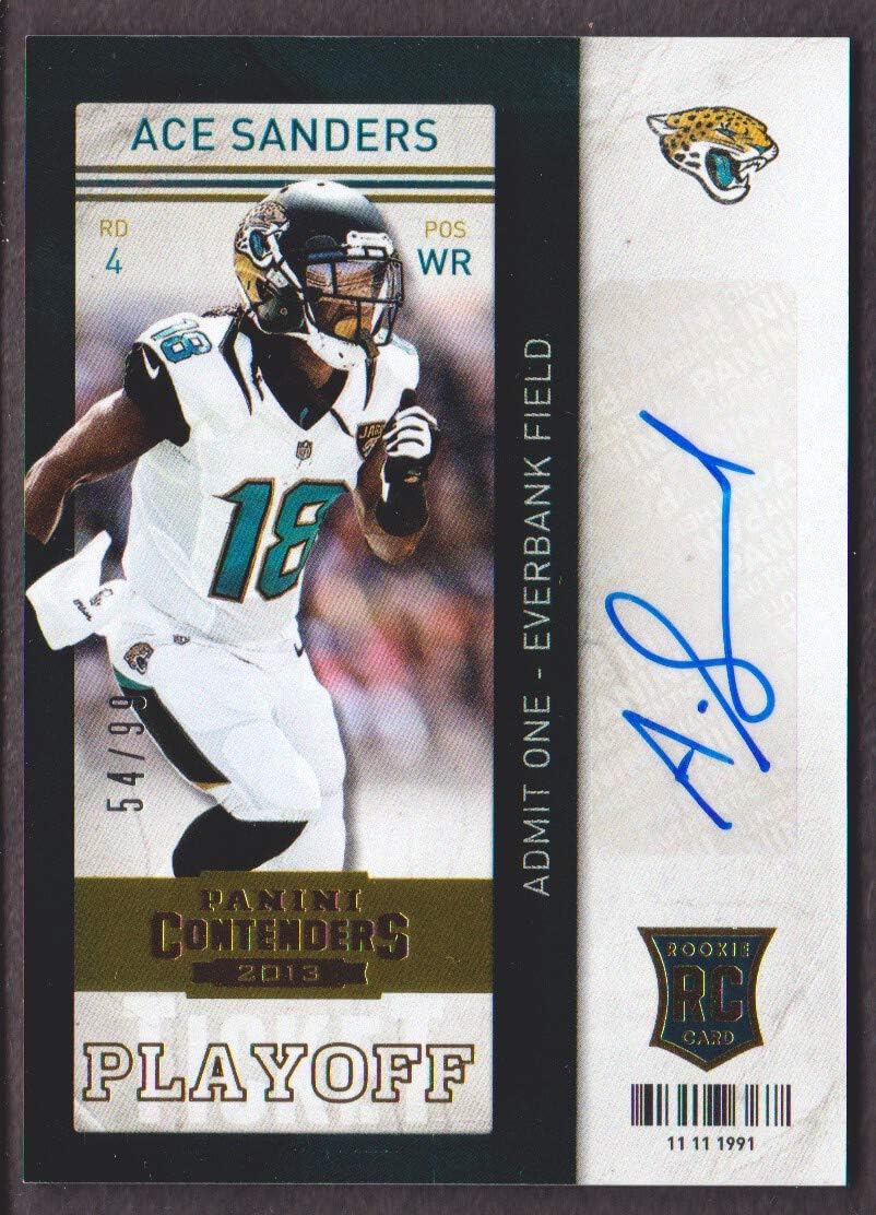 2013 Panini Contenders Football Playoff Ticket #102B Ace Sanders 54/99 AUTO