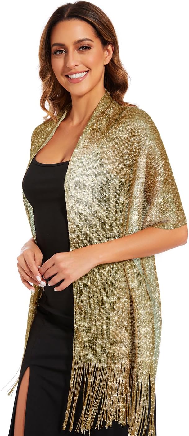 Sparkling Metallic Shawls and Wraps with Buckle,for Evening Dresses Party Wedding Bride Bridesmaid - Image 3