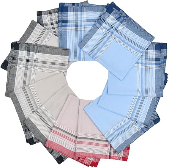 Mens Handkerchiefs Cotton Large 12PCS Men's Handkerchiefs UK Mens