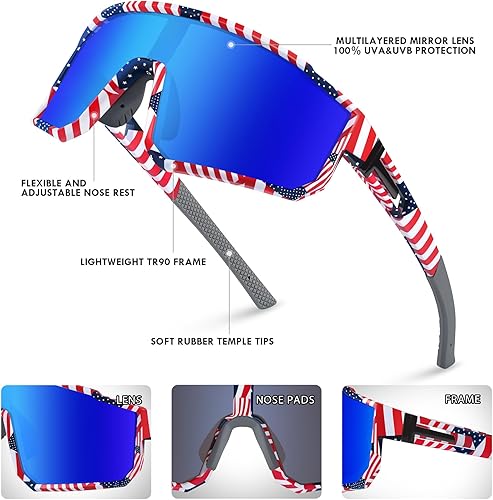 Vista 29 de MVPTGRS Gafas de sol de béisbol juveniles para niños y niñas de 8 a 14 años TR90 con marco para niños, gafas de sol deportivas para sóftbol
