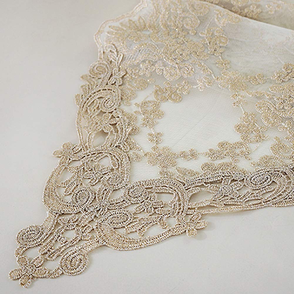 ZJM Yellow Macrame Table Runners Place Mat Dresser Scarf, Stylish Handmade Crochet Lace Tablecloth, for Coffee Tables (Size : 11.8"x59.1" (30×150cm))