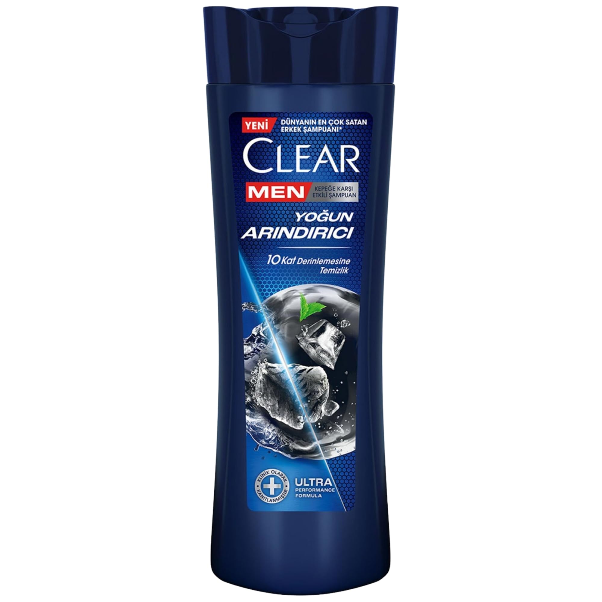 CLEAR Men Deep Cleansing Shampoo, Anti-Dandruff, Charcoal & Mint, 11.8 fl oz – Deeply Purifies Scalp & Hair, Refreshing Formula for Men