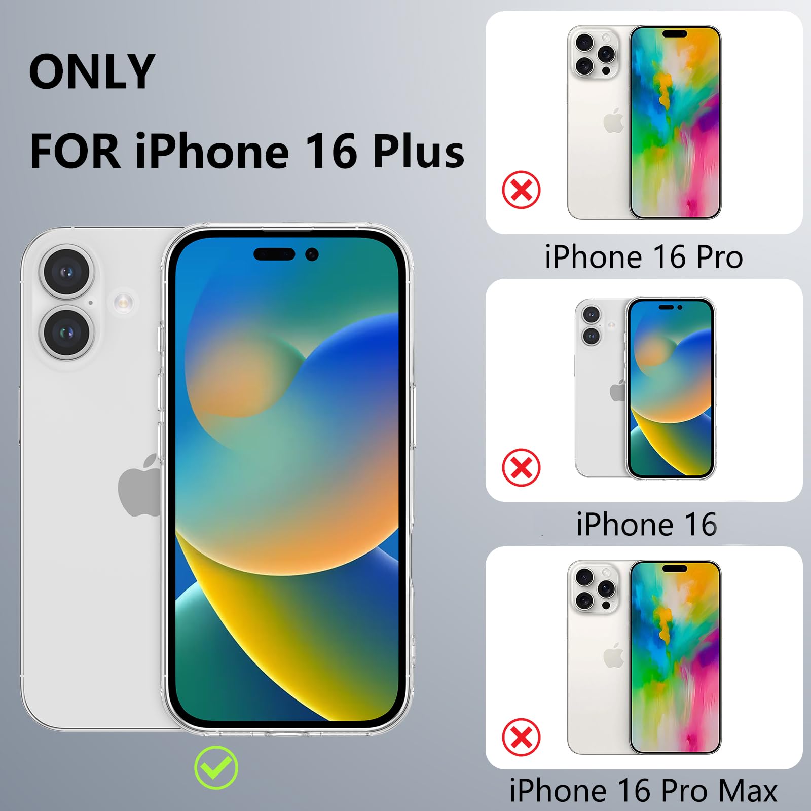 RALEAVO Clear Floral Case Compatible with iPhone 16 Plus (6.7") - Image 2