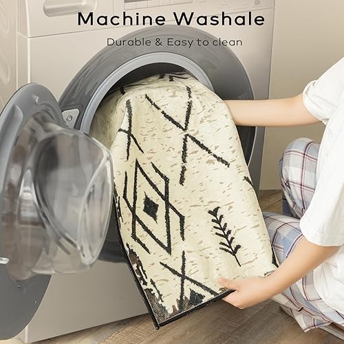 Miniatura 7 de Ashler - Alfombra abstracta para entrada, 2 x 3, alfombra abstracta moderna para sala de estar, dormitorio, cocina, comedor, oficina, decoración del