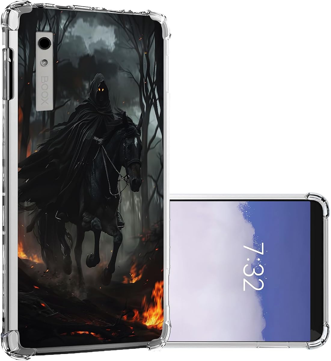 Funda transparente para Boox Palma (Dark Knight) con protectores de esquina – Funda transparente para lector electrónico con purpurina de 6,13 pulgadas, delgada, ligera, a prueba de arañazos, suave para Boox Palma, funda transparente para mujeres y niñas
