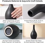 Black Ceramics Bud Vase Handmade Minimalism Small Flower Vase Vintage Decorative Vase Mini Bud Vase for Table Centerpieces Wedding Party Home Office Decor