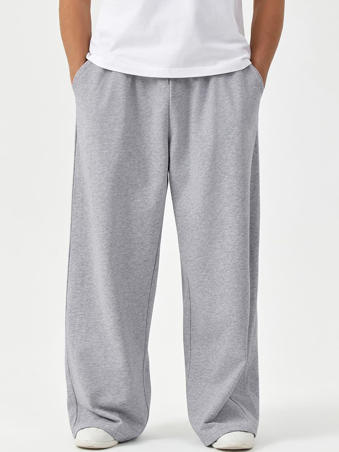 ATOFY Men's Baggy Fleece Sweatpants Wide Leg Elastic Waist Athletic Joggers Loose Lounge Pants with Pockets - Image 7