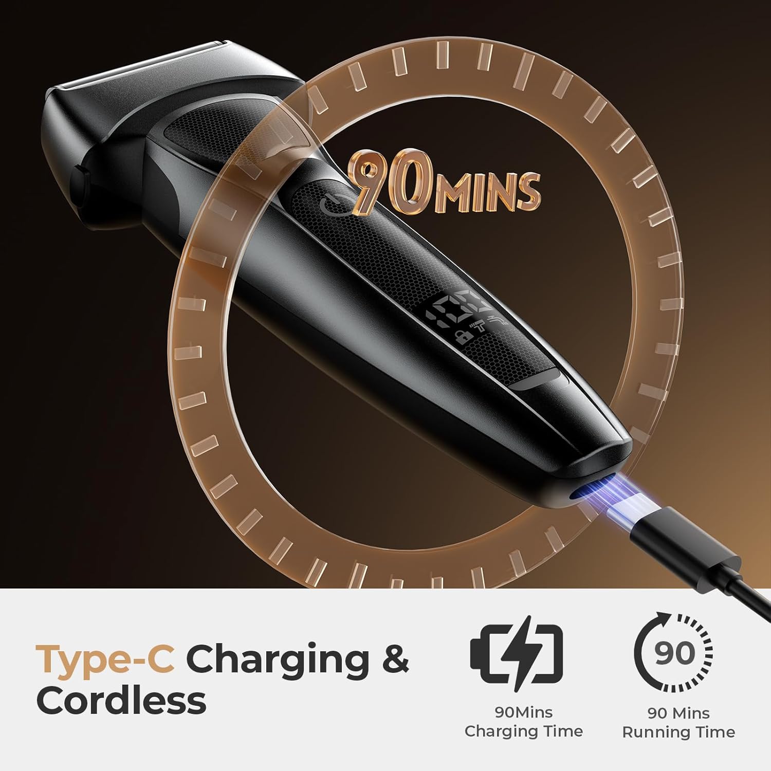 Rechargeable Electric Razor for Men: Floating Foil Shavers with LED Display - IPX7 Waterproof Wet Dry - 30° Precision Blades, Travel Lock, Face Shaving