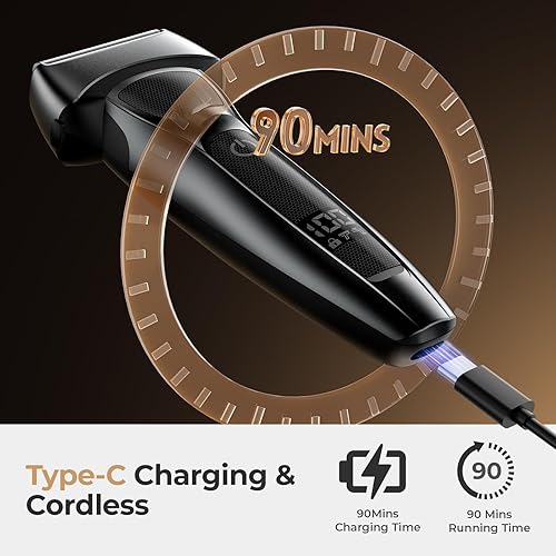 Miniatura 4 de Afeitadoras eléctricas de papel de aluminio para hombres: maquinilla de afeitar eléctrica portátil para la cara, afeitadora recargable impermeable