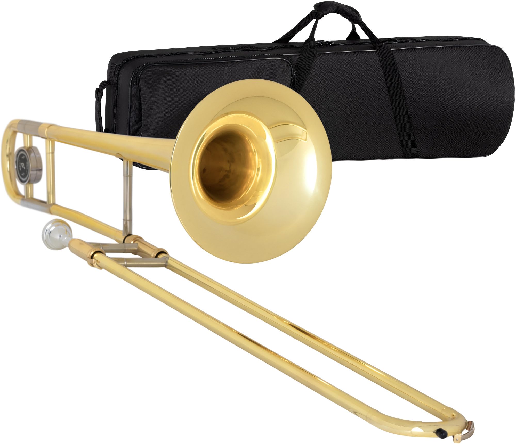 Trombone Ténor Classic Cantabile TP-12 - Accordage Bb - Corps en Laiton - Finition Vernis Clair, Coulisse Intérieure en Maillechort, Chromée - Set Incl. Embouchure et Étui Léger