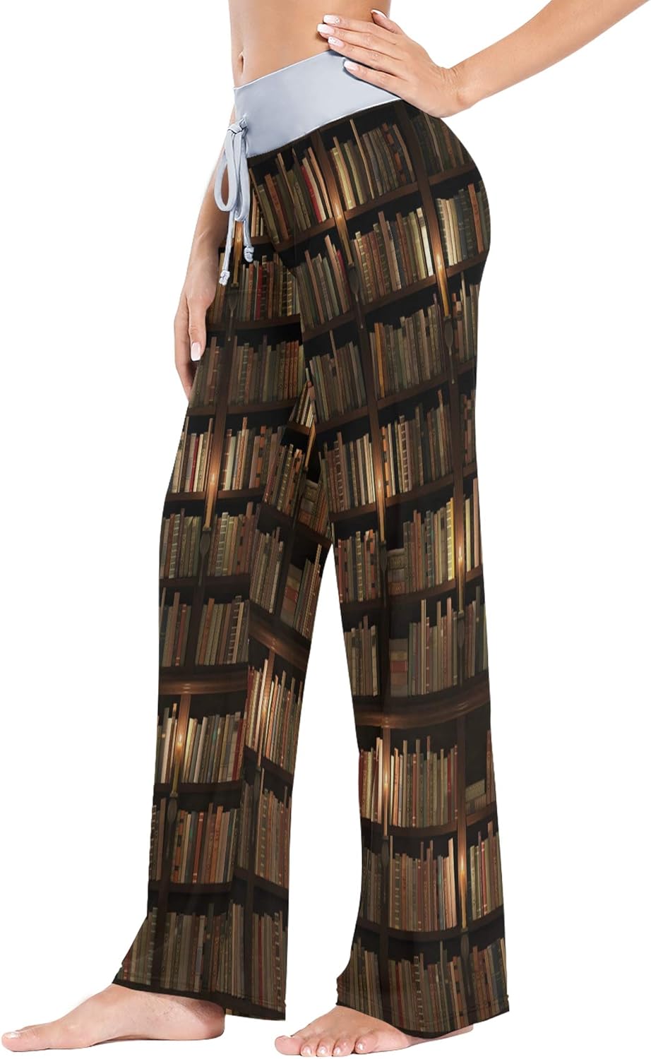 ALAZA Bookworm Book Women's Pajama Lounge Pants Casual Stretch Pants Wide Leg XL - Image 2