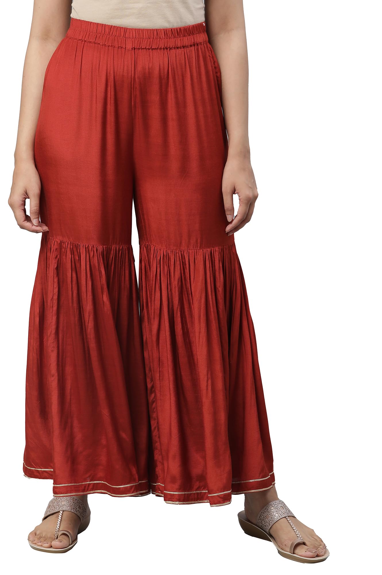 aurelia Women's High Rise Strechable Regular Fit Sharara Bottom | Ankle Length Sharara-picture-21