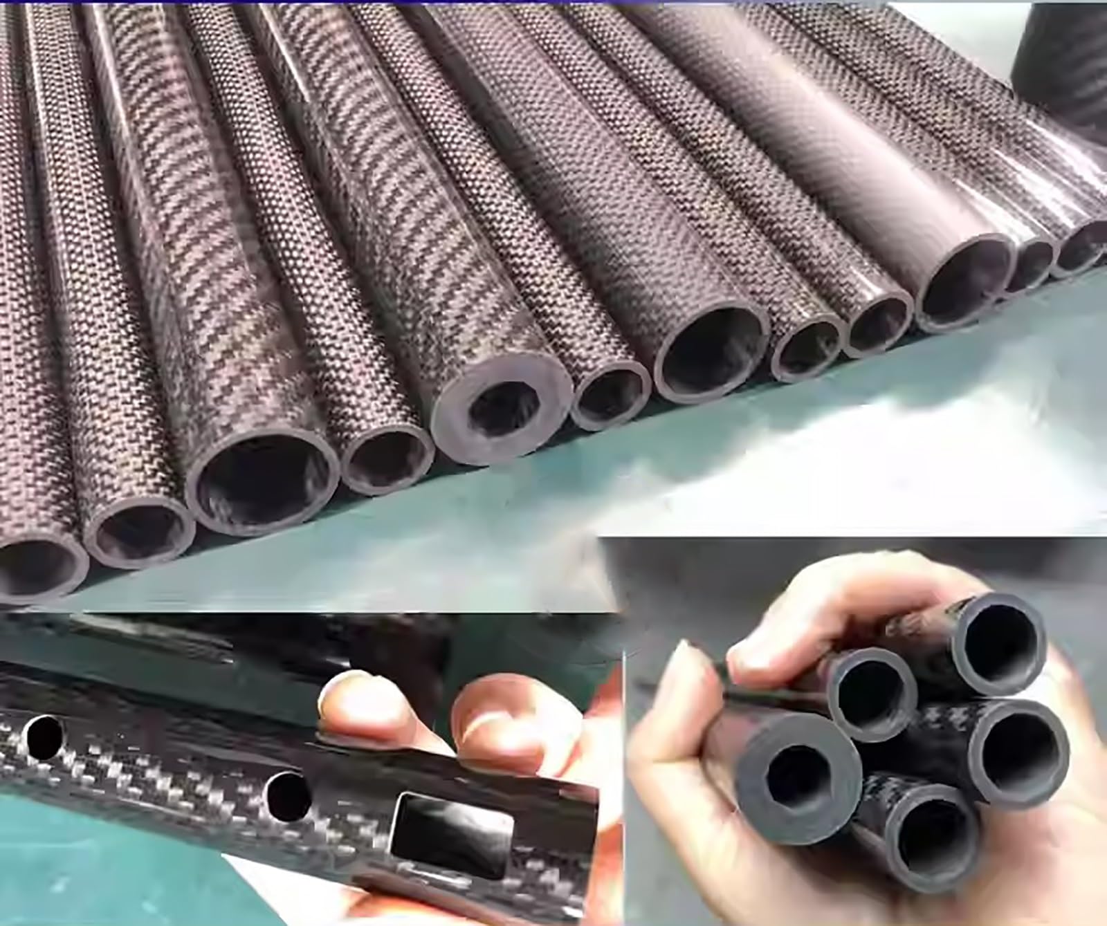 Carbohnfaserrohre Anpassbare 3K Kohlefaser Schlauch, Hohle Pultruded Kohlefaserstänge, für 3D-Drucker/Robotik/Quadcopter(18x15x1000MM)