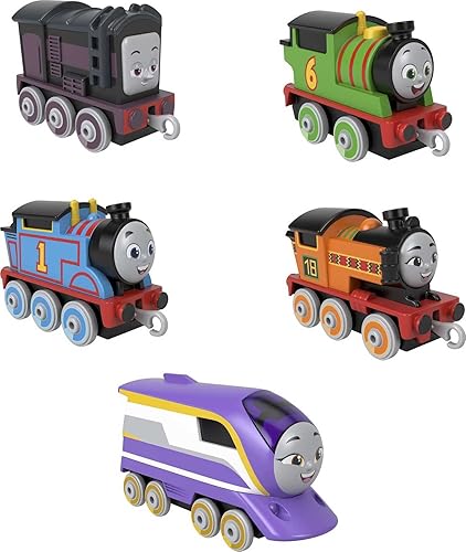 Miniatura 3 de THOMAS & FRIENDS Trenes de juguete fundidos a presión, paquete de motores de aventuras, juego de 5 vehículos de empuje para preescolar para niños a