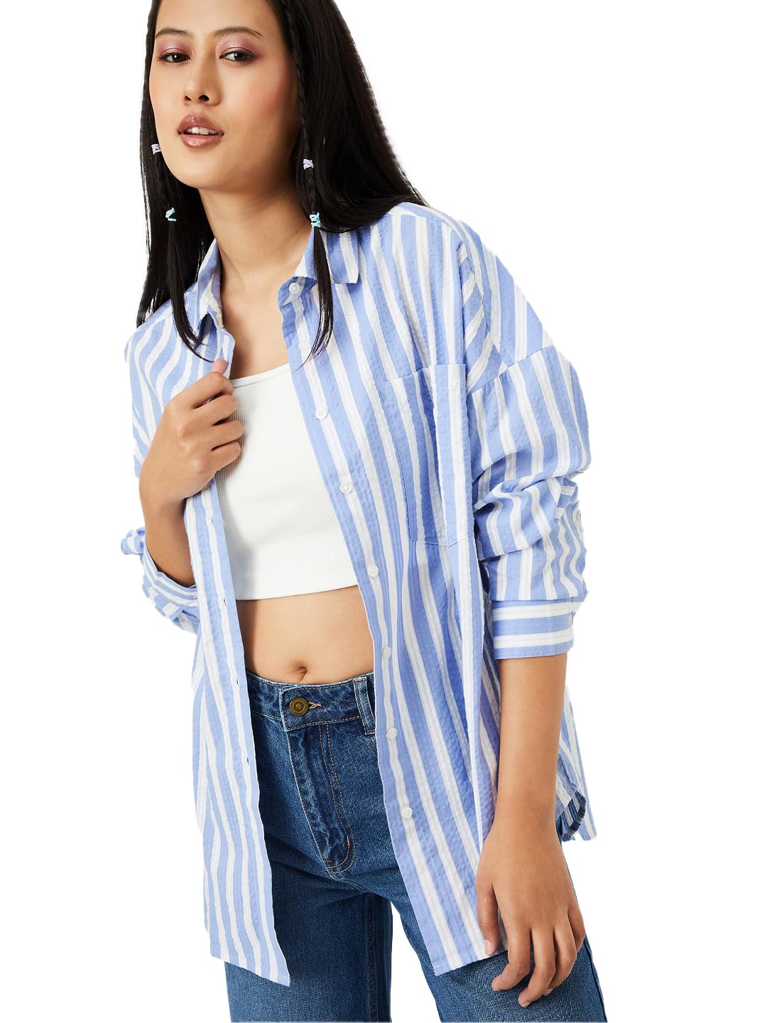 max Women's Striped Regular Fit Shirt-picture-56
