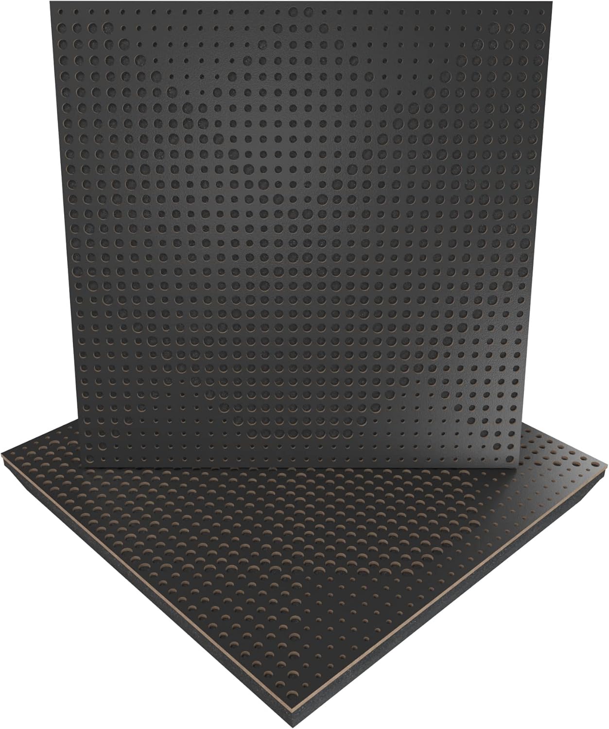 (2 Pack) — Sound Absorption-Diffuse Acoustic Panel «Wilds» | 19.7''x19.7''x2.1" | High Density Foam | Absorption - Diffusion - Reflection - Soundproofing - Insulation | Wood laminated: (Black)