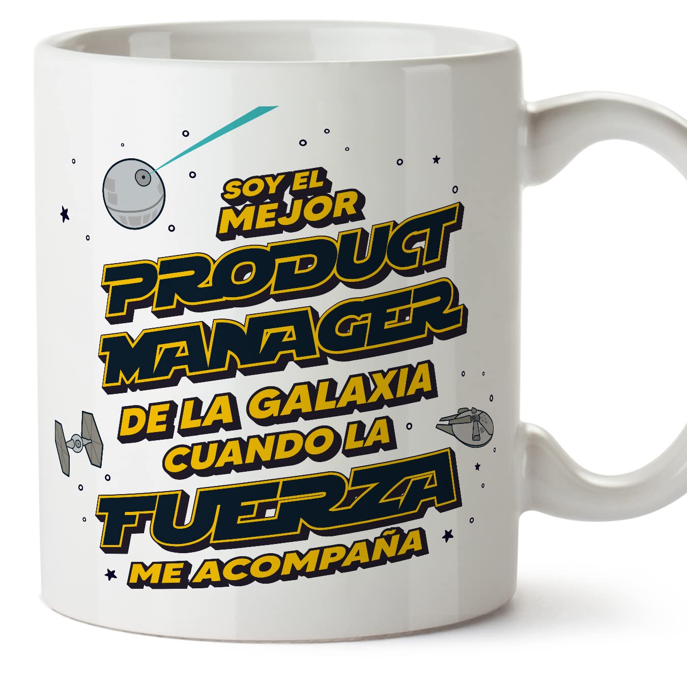MUGFFINS Tazas para JEFE hombre - En Español - Mejor de la Galaxia Cuando Fuerza me Acompaña - 11 oz / 330 ml - Regalo original y divertido — view 198