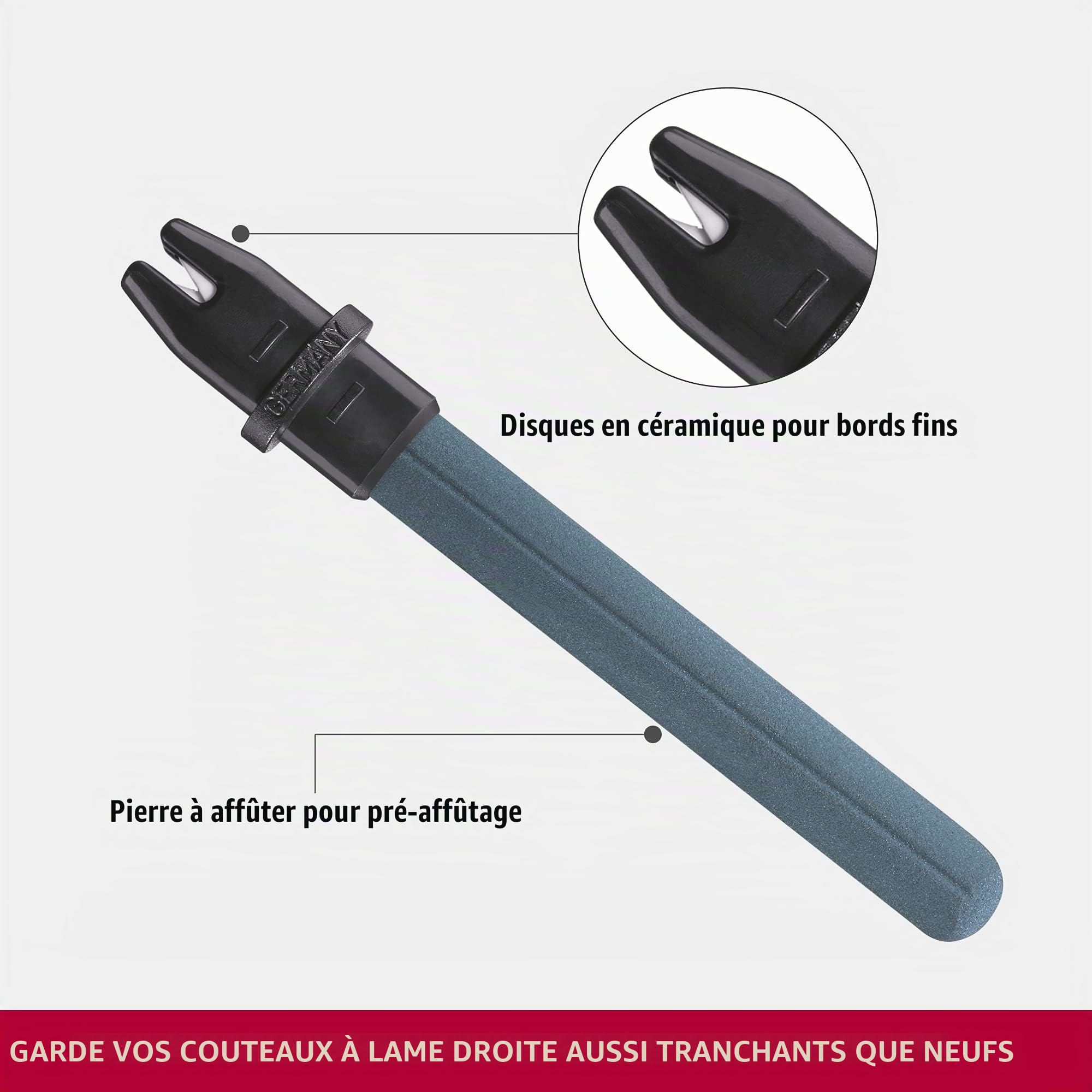 Victorinox Ranger Grip 79 Couteau de Poche Suisse, Multitool, 12 Fonctions, Lame Fixe, Ouverture Une Main, Rouge/Noir & Aiguisoir Double pour Couteaux, Swiss Made, Portable, Noir/Rouge