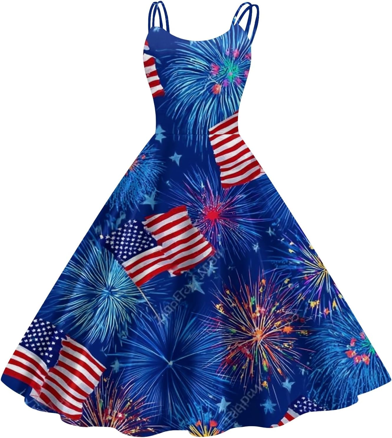 Womens Patriotic Dress 250 Years America Flag Dresses Plus Size Summer Sleeveless Spaghetti Strap Maxi Sundress