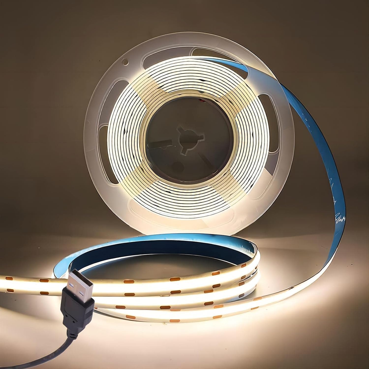 Wisada Dimmbares COB LED Band – 2m, 320 LEDs/m, Warmweiß, Mit Netzteil & RF-Dimmer Für Schranklicht