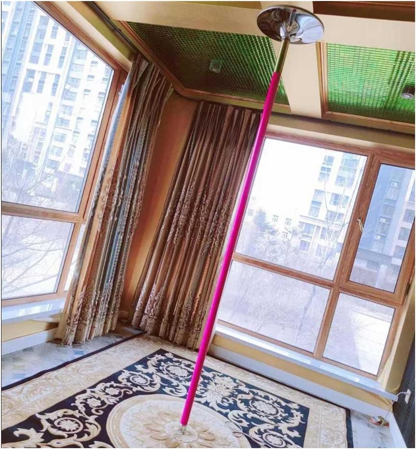 Tanzstange, professionelle Stripper-Stange, verdicktes Silikon-Tanzstangen-Set, einstellbare Höhe von 7,5 bis 9 Fuß, 45 mm drehbare Tanzstange mit Verlängerung