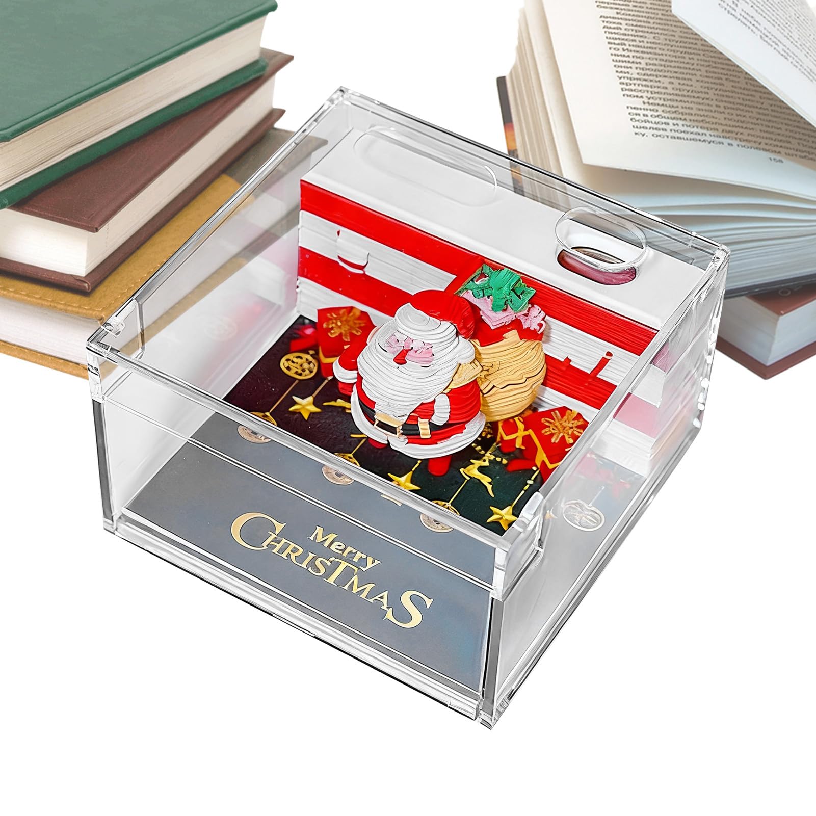 Bloc-notes créatif 3D Père Noël calendrier 2026 maison et école - 8