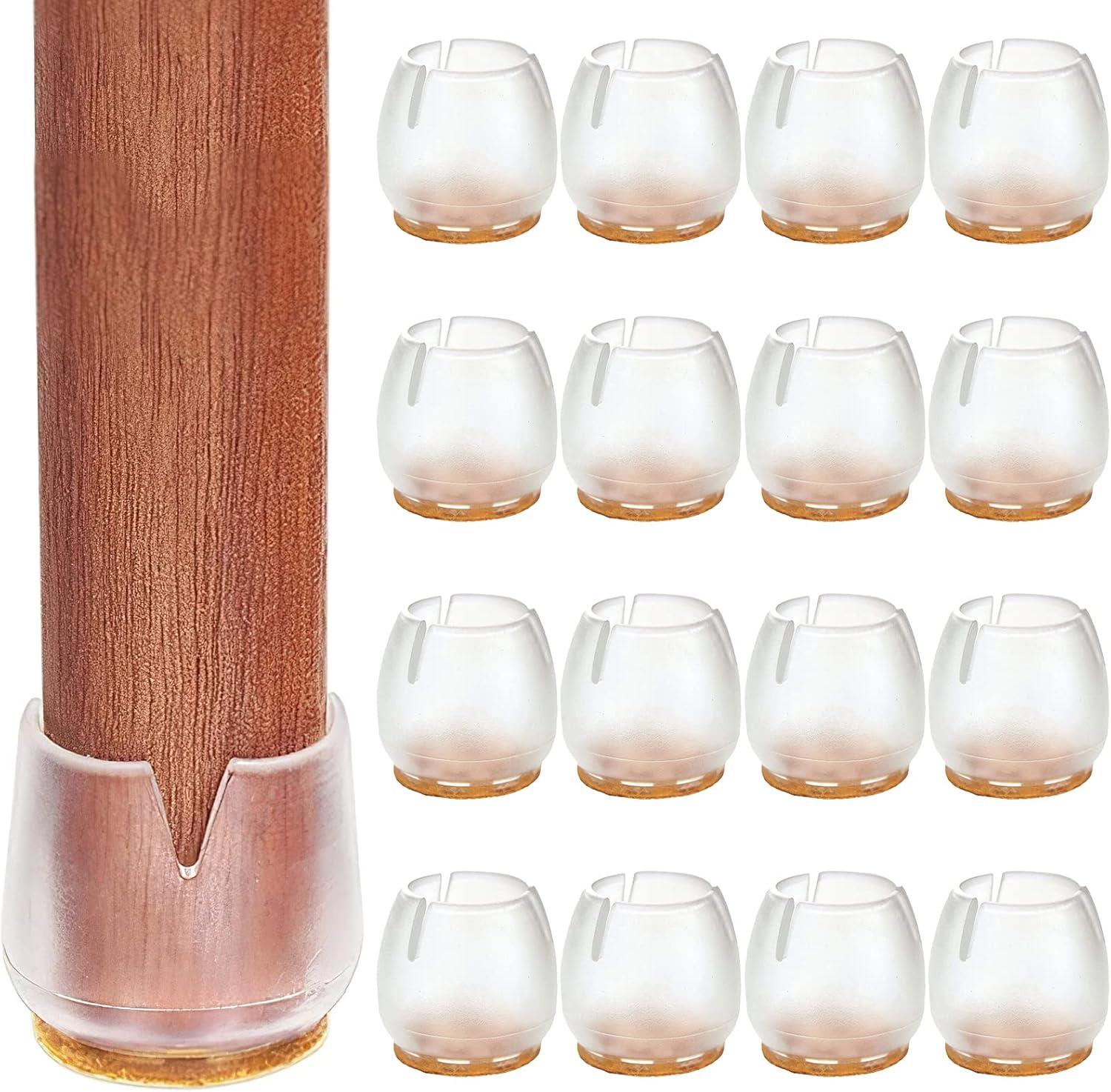 Silicone Chair Leg Floor Protectors, 16pcs Chair Leg Caps, Rubber Chair
