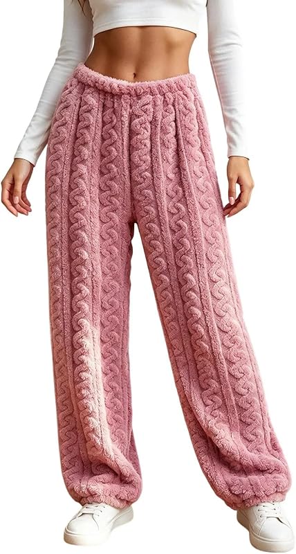 Aswuknt Womens Flannel Pajama Jogger Pants Plush – product photo 8 of 8