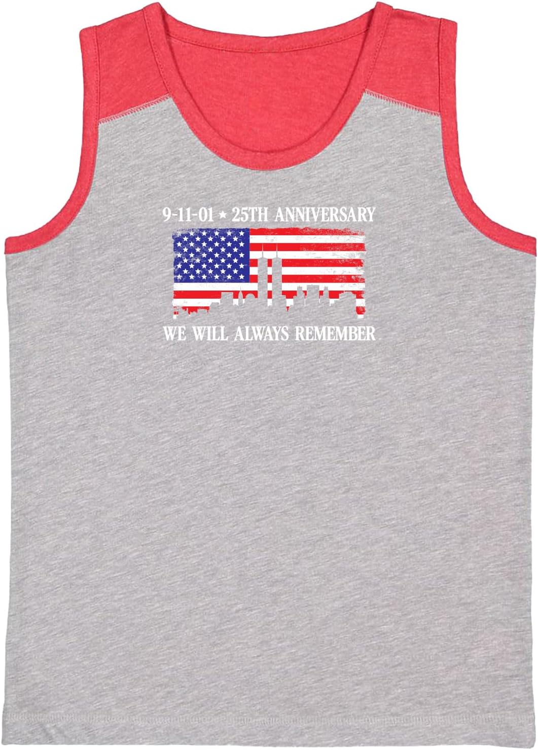 9-11 Anniversary We'll Always Remember Youth Contrast Back Tank Top
