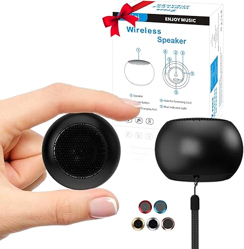 SEVENKA 2 mini altavoces, altavoz Bluetooth portátil pequeño de 3 W con cordón, resistente al agua, emparejamiento estéreo inalámbrico, mini