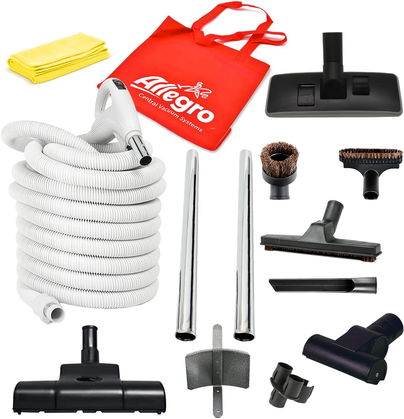 Central Vacuum Hose Kit and Turbo Head Tools Fully Loaded!
