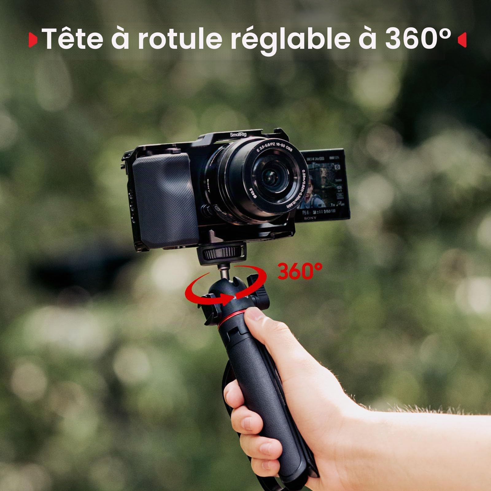 SMALLRIG Mini trépied de Bureau Portable, trépied de Table avec rotule à 360°, vis 1/4"-20 pour Reflex numérique, Appareil Photo, téléphone,pour Gopro Hero 13/12/11/10-5285B