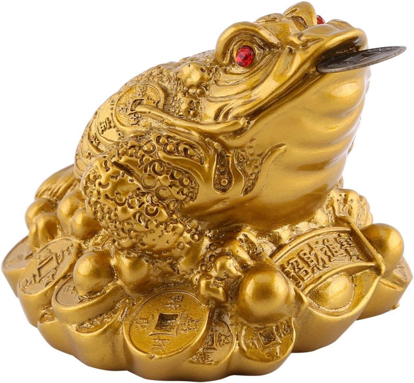 Money Frog, Lucky Toad, Auspicious Chinese Symbol Of Money-Making, Feng Shui Frog for Feng Shui Home Decoration Lucky Home Decorations Home Office(Imitation copper, Small size 6X6X5 cm)
