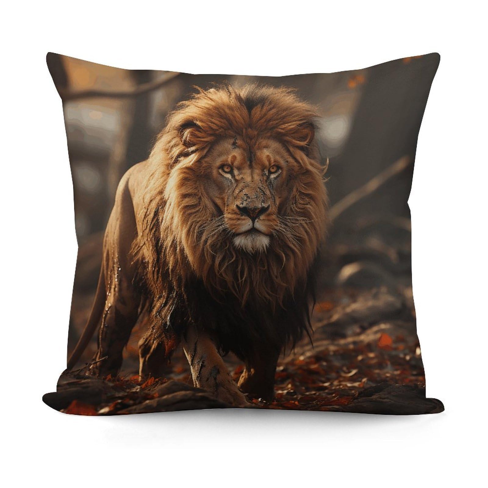 VstaDank Lion Image Throw Pillow Cover Soft Square Cushion Cover Art Artwork Pillow Covers Mordern Couch Pillow Covers Decorative Cushion Case for Chair Couch Bedroom Living Room