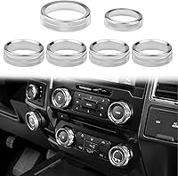 Vista 9 de Cubierta de aluminio para interruptor de aire acondicionado, perilla de consola central compatible con Ford F150 XLT, accesorios 2015-2019, 6 Negro