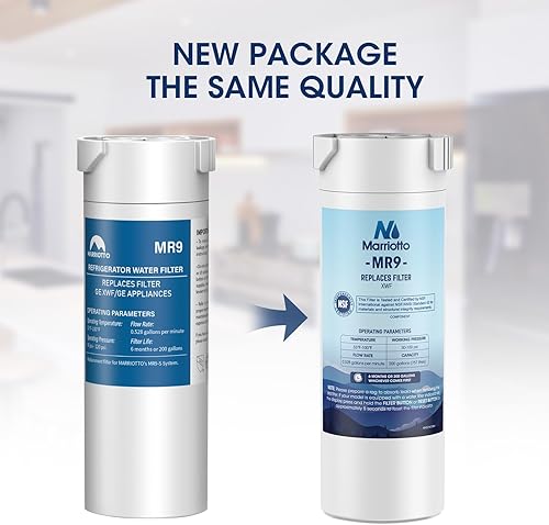 Miniatura 3 de MARRIOTTO Filtro de agua de repuesto original GE XWF, compatible con refrigeradores GE de puerta francesa, 1 paquete (no XWFE)