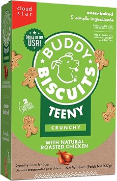 Buddy Biscuits Teeny Crunchy Dog Treats, Roasted Chicken, 8 oz. Box