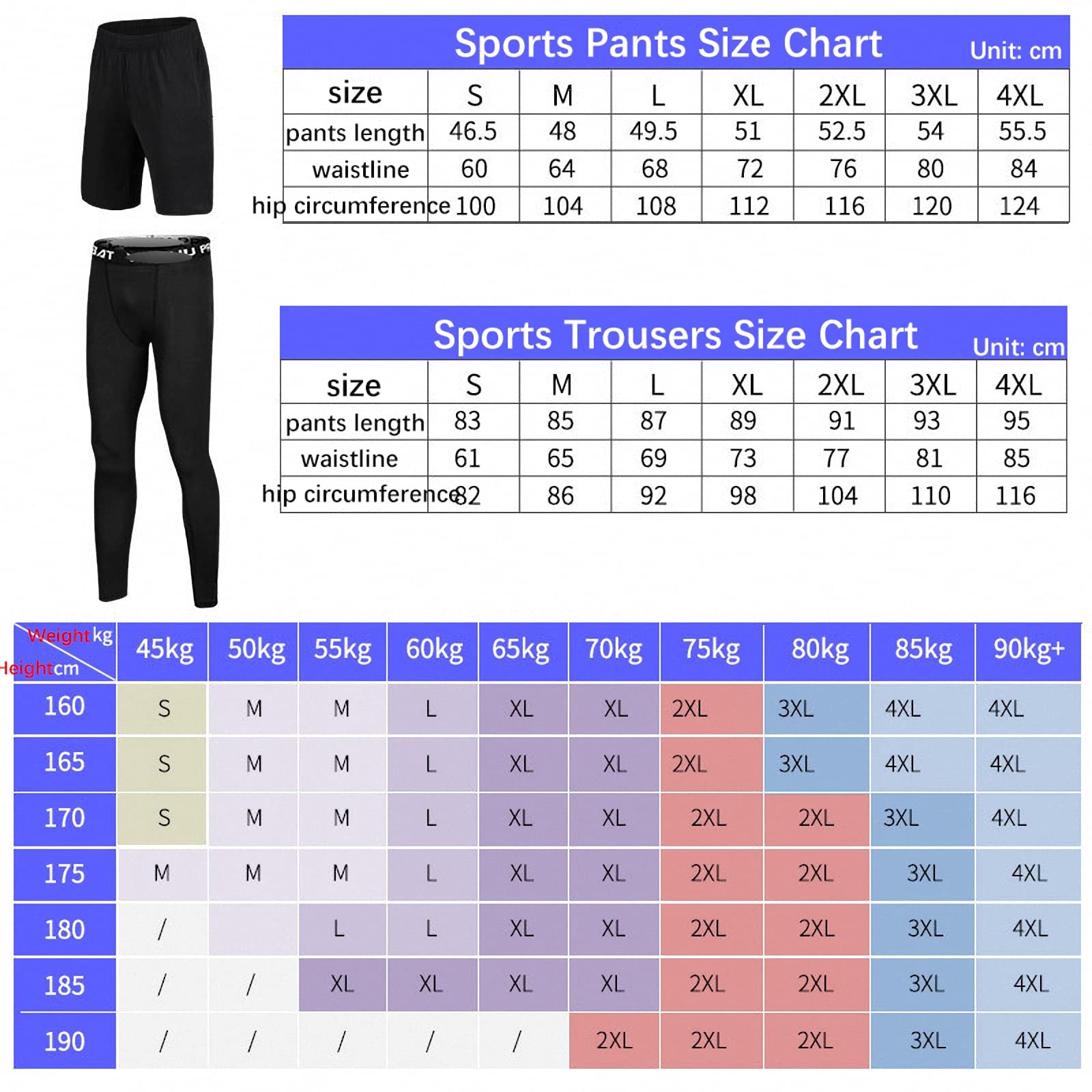 3-częściowy męski kompresyjny strój fitness, warstwa bazowa obcisłe legginsy, sportowe ubrania treningowe