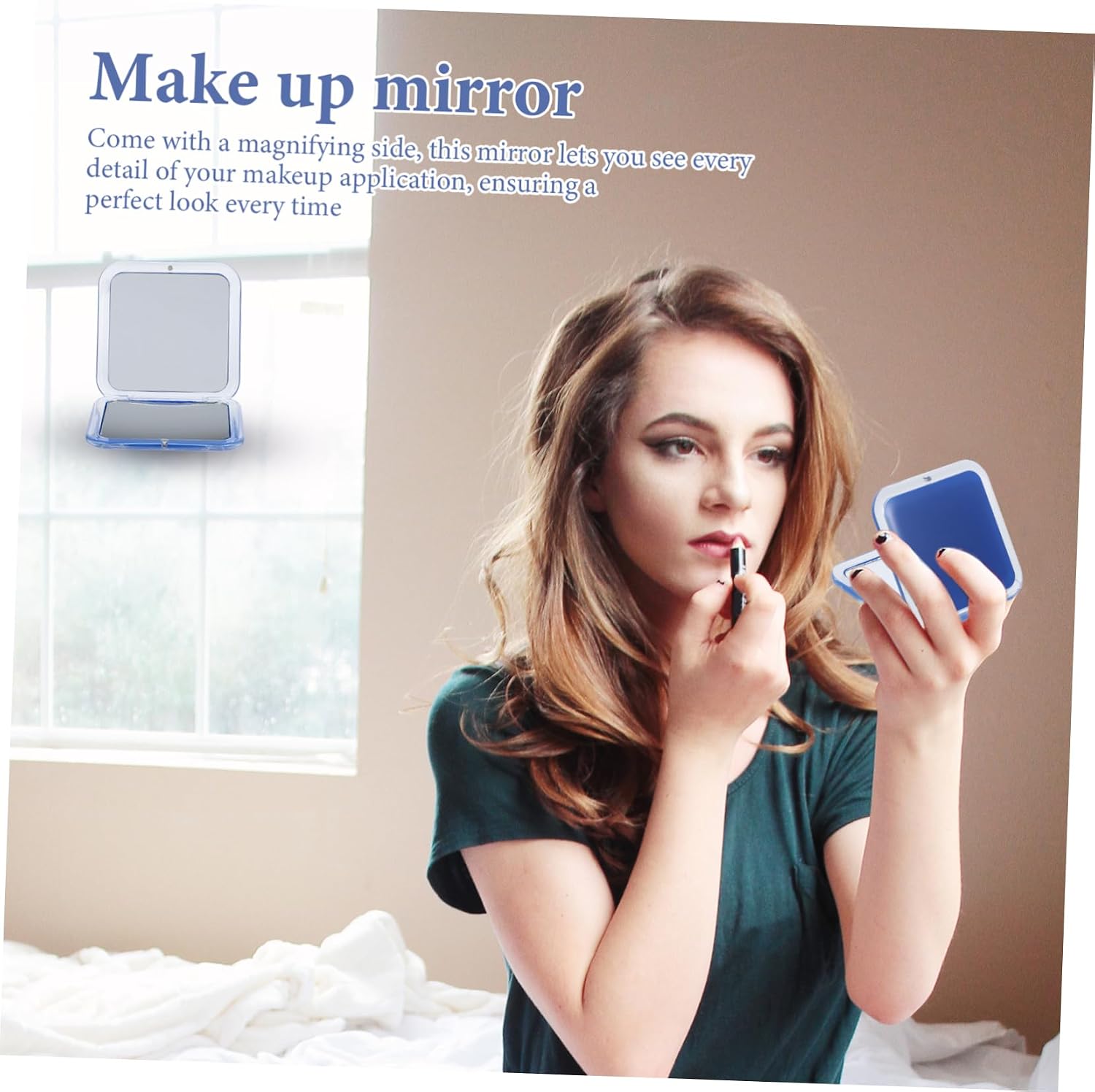 Outanaya Compact Makeup Mirror Magnification Lightweight Folding Design for Travel for -ups and Social Events Aesthetic Pocket Mirror image 4