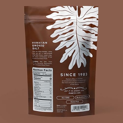 Miniatura 2 de MARKY'S Sal marina ahumada hawaiana madera de nogal de aliso medio grueso – 1 lb / 454 g
