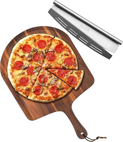 New Star Foodservice 1026344 Cortador de pizza profesional y combo de cáscara