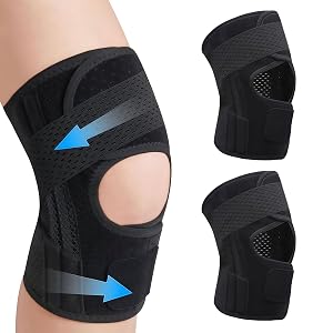 kniebandage2 St ck kniebandage Damen & kniebandage m nner f r meniskus Bandage Knie mit stabilisatoren f r arthrose Knee Support schwarz
