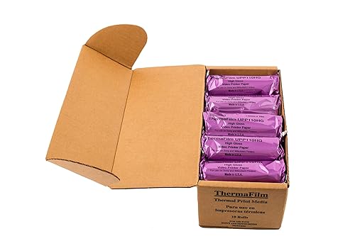 Miniatura 2 de 10 rollos de papel film ultrasónico de alto brillo, compatible con Sony UPP-110HG, 110 mm x 18 m (hecho en EE. UU.)