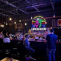 Vista 5 de Señales de neón de la vida es buena para decoración de pared, luces de neón, luces LED para dormitorio