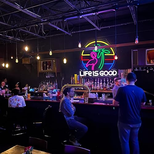 Miniatura 5 de LIFE IS GOOD - Letreros de neón para decoración de pared, luces de neón para dormitorio, letreros LED