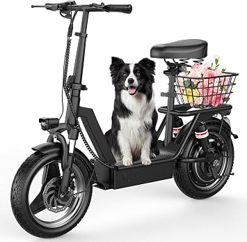 Electric Scooter for Adults, Electric Scooter with Seat with 1000/1400W Peak Motor, 25Mph, 30/45 Miles Range, 14" Foldable Escooter with Multiple Suspension for Commuter, Travel, Shopping